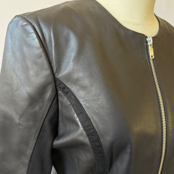 RINO & PELLE TORRI SOFT LAMB LEATHER JACKET 2-WAY FULL FRONT ZIP LINED EDGY US 6 - Picture 11 of 15